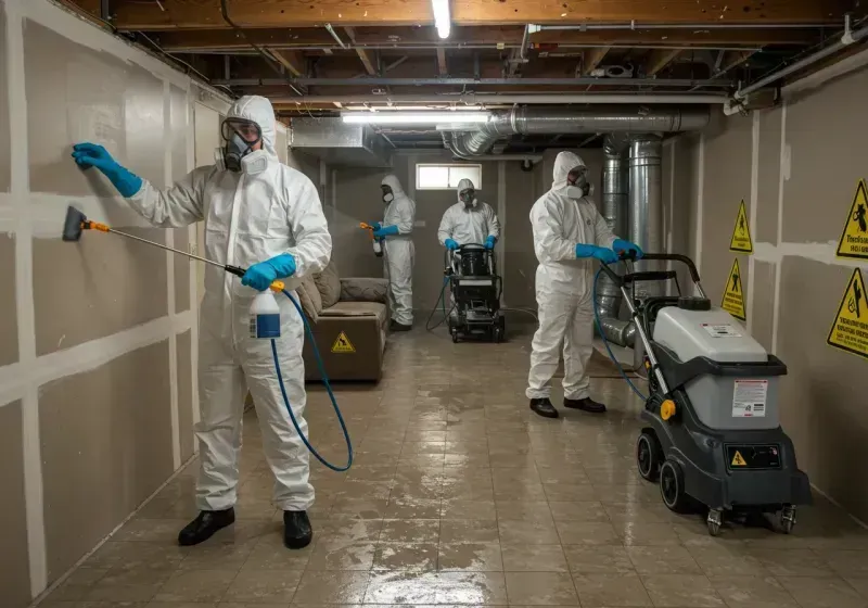 Basement Moisture Removal and Structural Drying process in Mentone, CA